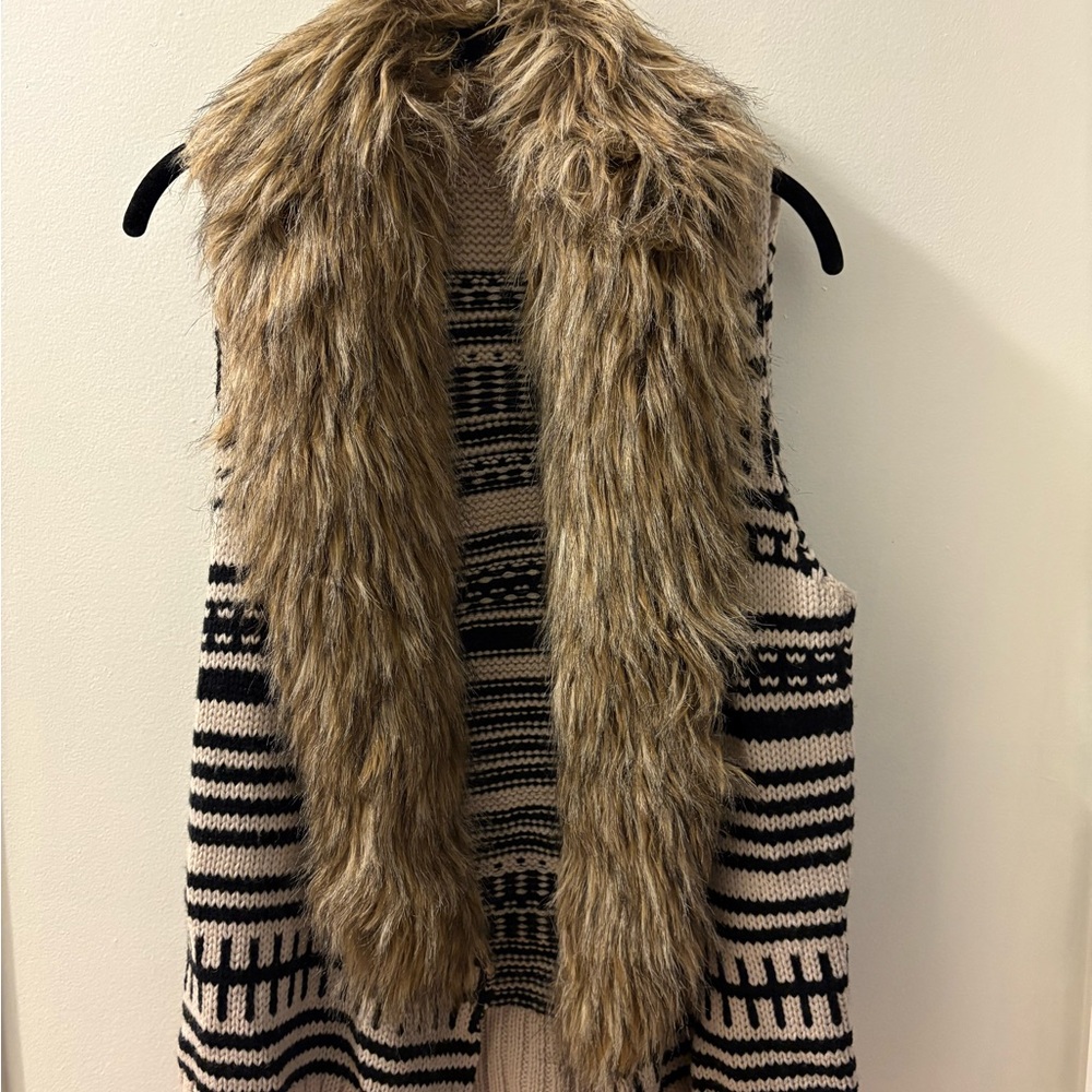 BB Dakota Sweater Vest with Faux Fur